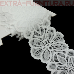 Кружево-стрейч TBY-8027 шир.75мм, цв.белый (уп.25м)