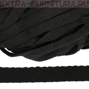 Шнур плоский шир.15мм (+/-1мм), арт.23с43, цв. черный, уп.100м