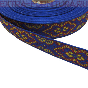 Лента жаккардовая отделочная шир. 24 мм арт. 9192 цв. василек/желтый (рул.25м)
