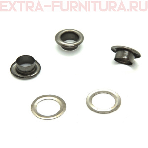 Люверсы 6 мм, (10*5 mm, h=3,7 mm.), черный никель (уп.5000шт) NEWSTAR