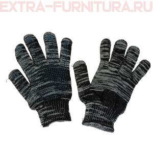 Перчатки ХБ 5-ти нитка с ПВХ, точка, 10кл, цв.графит