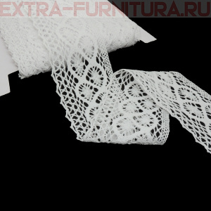 Тесьма вязаная арт.TBY-6368.02 шир.50мм, цв.02 белый, уп.10м