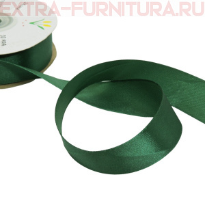 Лента атласная 24 мм цв 120 темно-зеленый рул. 27,42м