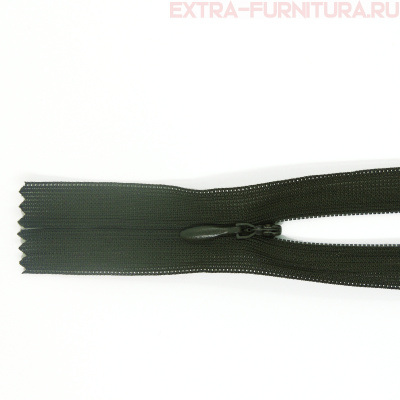 Молния потайная  № 3, 20 см, цв. 328 темный хаки п/э пл.9,3 гр/м