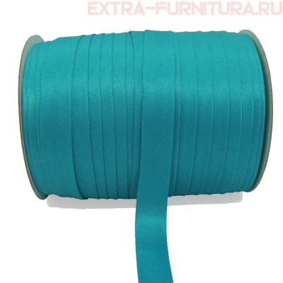 Косая бейка 16мм 132м цв.047 бирюза ЕВРО