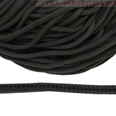 Шнур  ПП 5мм, цв. черный, уп.100м, пл.6 гр/м, арт.В511