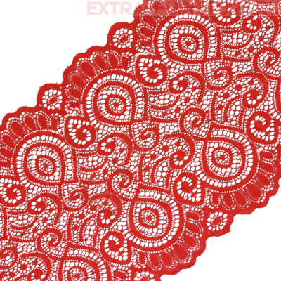 Кружево-стрейч TBY.L1351 шир.180мм, цв.100 красный (уп.25м)