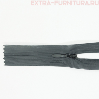 Молния потайная № 3, 50 см, цв. 320 темно-серый п/э пл.9,3 гр/м